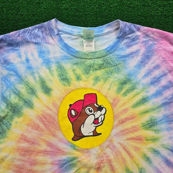 Buc-ees Tshirt Mens Medium Tie Dye Short Sleeve If Lost Please Return To Buc-ees - Picture 2 of 8